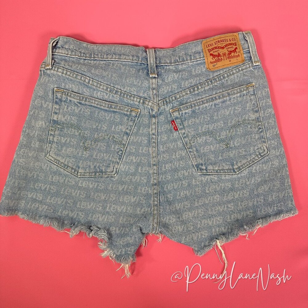 Levi's 501 High Rise Repeat Tango Jean Shorts Size 29 - Picture 10 of 12